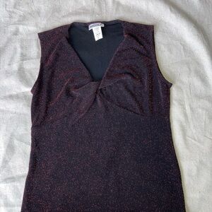 Nicole Black and Red Sparkle Women's Top
